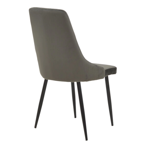 Καρέκλα Azori ανθρακί βελούδο-πόδι μαύρο μέταλλο 49x55x85εκ