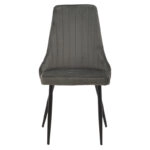 Καρέκλα Azori ανθρακί βελούδο-πόδι μαύρο μέταλλο 49x55x85εκ