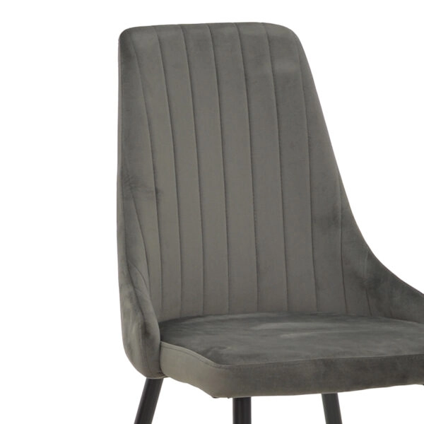 Καρέκλα Azori ανθρακί βελούδο-πόδι μαύρο μέταλλο 49x55x85εκ