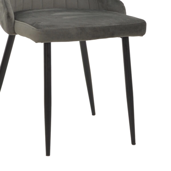 Καρέκλα Azori ανθρακί βελούδο-πόδι μαύρο μέταλλο 49x55x85εκ