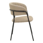 Καρέκλα Morel  μπεζ ύφασμα-πόδι μαύρο μέταλλο 55x55x76εκ