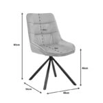 Καρέκλα Wori  ανθρακί βελούδο-πόδι μαύρο μέταλλο 48x56x82εκ