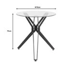 Τραπέζι Dezous γυαλί-πόδι μαύρο μέταλλο Φ70x75εκ