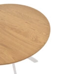 Τραπέζι Xuson  φυσικό mdf-πόδι λευκό μέταλλο Φ80x75εκ