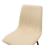 Καρέκλα Noor  μπεζ βελούδο με πόδι μετάλλου σε μαύρη απόχρωση 44x53x86εκ