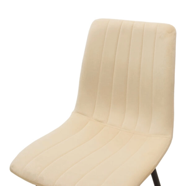 Καρέκλα Noor  μπεζ βελούδο με πόδι μετάλλου σε μαύρη απόχρωση 44x53x86εκ