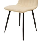 Καρέκλα Noor  μπεζ βελούδο με πόδι μετάλλου σε μαύρη απόχρωση 44x53x86εκ