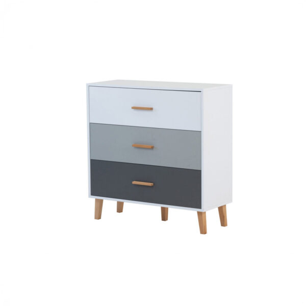 Συρταριέρα Timmy Λευκό-Γραφίτη-Γκρι 90x36x92cm