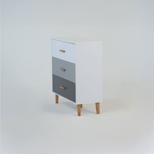 Συρταριέρα Timmy Λευκό-Γραφίτη-Γκρι 90x36x92cm