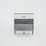 Κομότα Timmy Λευκό-Γραφίτη-Γκρι 84x36x92cm