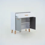 Κομότα Timmy Λευκό-Γραφίτη-Γκρι 84x36x92cm