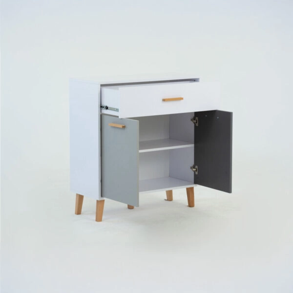 Κομότα Timmy Λευκό-Γραφίτη-Γκρι 84x36x92cm