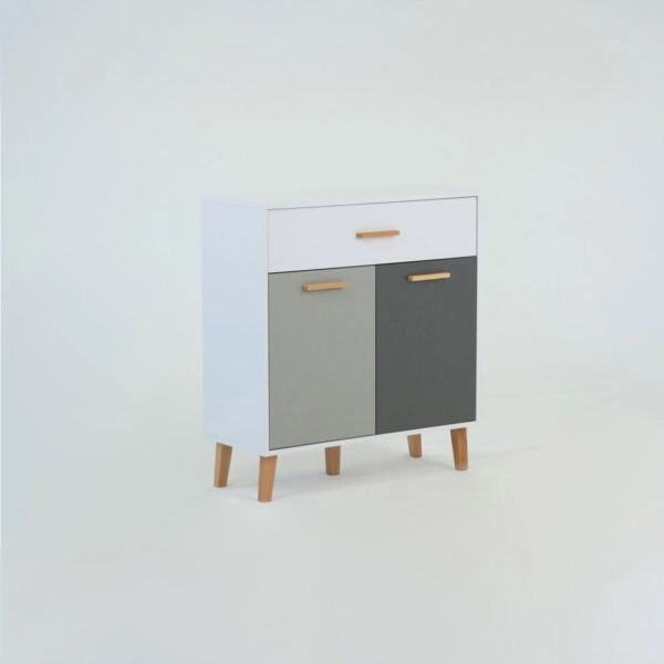 Κομότα Timmy Λευκό-Γραφίτη-Γκρι 84x36x92cm