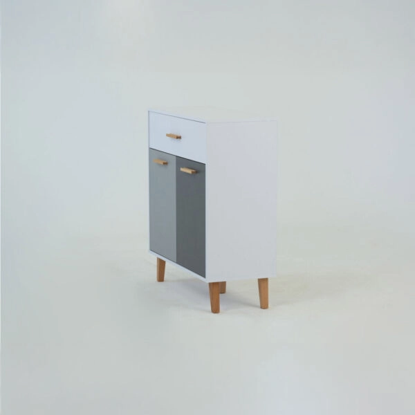 Κομότα Timmy Λευκό-Γραφίτη-Γκρι 84x36x92cm