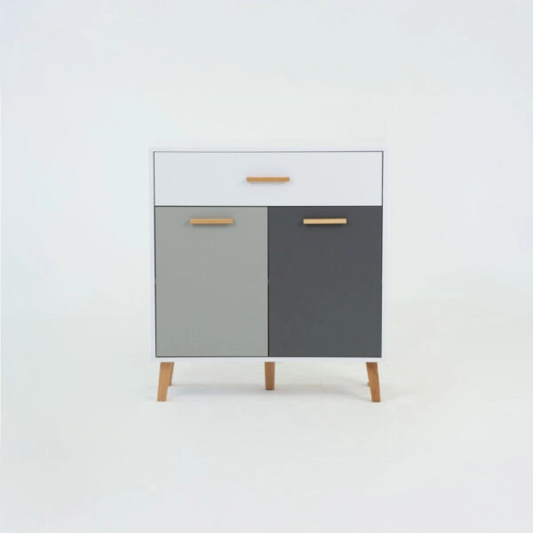 Κομότα Timmy Λευκό-Γραφίτη-Γκρι 84x36x92cm