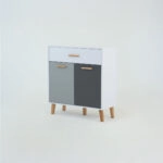 Κομότα Timmy Λευκό-Γραφίτη-Γκρι 84x36x92cm