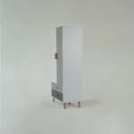 Ντουλάπα Timmy 2D2S Λευκό-Γραφίτη-Γκρι 90x50x199cm