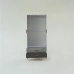 Ντουλάπα Timmy 2D2S Λευκό-Γραφίτη-Γκρι 90x50x199cm