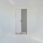 Ντουλάπα Timmy 2D Λευκό-Γραφίτη-Γκρι 90x50x199cm