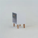 Κομοδίνο Timmy Λευκό-Γραφίτη-Γκρι 46.8x36x57.1cm