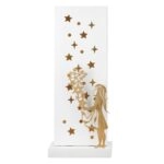 Stand Relief (Led) Rectangular "Sternenmadchen" Αστέρι Pattern Mdf Λευκό PU 10x7x24cm