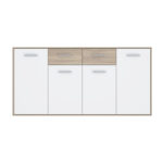 Μπουφές Drepen  μελαμίνη σε λευκό και sonoma χρώμα 162.3x34.2x81.7εκ
