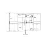 Μπουφές Drepen  μελαμίνη σε λευκό και sonoma χρώμα 162.3x34.2x81.7εκ