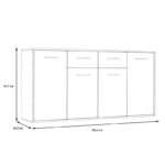 Μπουφές Drepen μελαμίνη σε λευκό χρώμα 162.3x34.2x81.7εκ