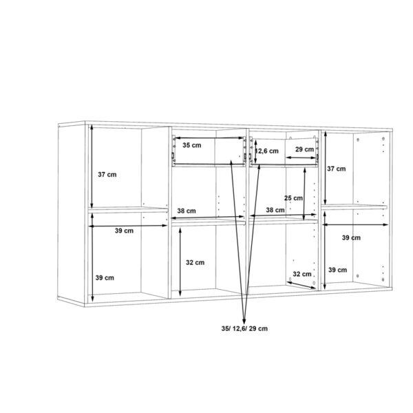 Μπουφές Drepen μελαμίνη σε λευκό χρώμα 162.3x34.2x81.7εκ