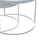 Τραπέζια σαλονιού Solme  σετ 2τεμ μέταλλο και μελαμίνη σε λευκή απόχρωση