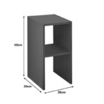 Κομοδίνο Deseo  σε ανθρακί απόχρωση 30x30x60εκ