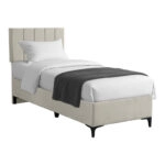 Κρεβάτι Moega  ύφασμα σε κρεμ απόχρωση 90x200εκ