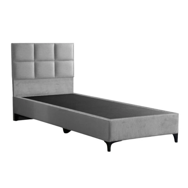 Κρεβάτι Melei  ύφασμα σε γκρι απόχρωση 90x200εκ