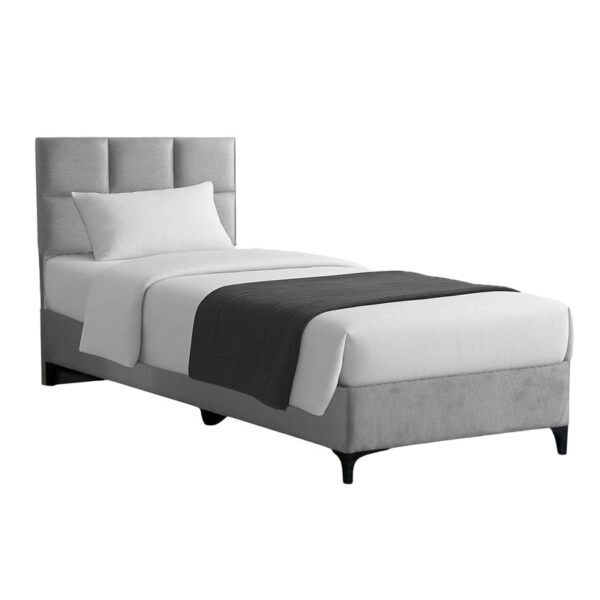 Κρεβάτι Melei  ύφασμα σε γκρι απόχρωση 90x200εκ