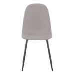 Καρέκλα Bella  ανοιχτό γκρι ύφασμα-πόδι μαύρο μέταλλο 43x52x88εκ