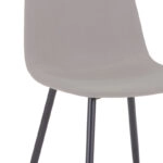 Καρέκλα Bella  ανοιχτό γκρι ύφασμα-πόδι μαύρο μέταλλο 43x52x88εκ