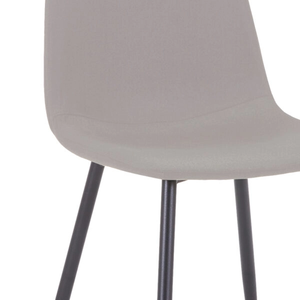 Καρέκλα Bella  ανοιχτό γκρι ύφασμα-πόδι μαύρο μέταλλο 43x52x88εκ