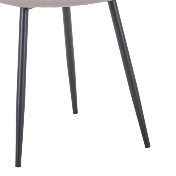 Καρέκλα Bella  ανοιχτό γκρι ύφασμα-πόδι μαύρο μέταλλο 43x52x88εκ