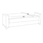 Καναπές-κρεβάτι με αποθηκευτικό χώρο διθέσιος Vox  ανθρακί ύφασμα 154x82x83εκ