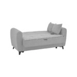 Καναπές-κρεβάτι με αποθηκευτικό χώρο διθέσιος Lincoln  μπεζ ύφασμα 165x75x85εκ