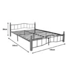 Κρεβάτι διπλό Faryn  ξύλο σε καρυδί απόχρωση-μαύρο μέταλλο 140x190εκ