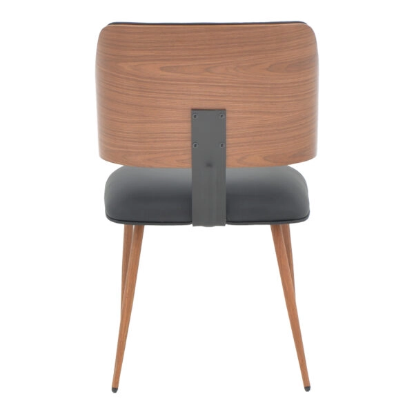 Καρέκλα Ubane μαύρο pu-πόδι καρυδί μέταλλο 53x62.5x85εκ