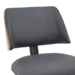 Καρέκλα Ubane μαύρο pu-πόδι καρυδί μέταλλο 53x62.5x85εκ