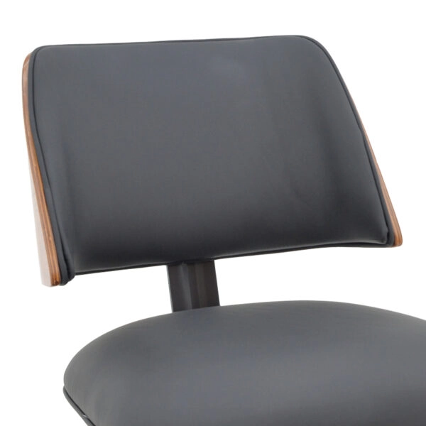 Καρέκλα Ubane μαύρο pu-πόδι καρυδί μέταλλο 53x62.5x85εκ