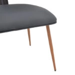 Καρέκλα Ubane μαύρο pu-πόδι καρυδί μέταλλο 53x62.5x85εκ