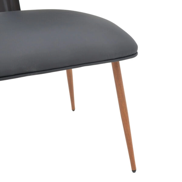 Καρέκλα Ubane μαύρο pu-πόδι καρυδί μέταλλο 53x62.5x85εκ