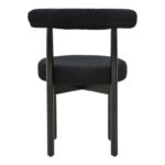 Καρέκλα Fenza  μαύρο μπουκλέ ύφασμα-πόδι ξύλο οξιάς σε μαύρη απόχρωση 60x54x75εκ