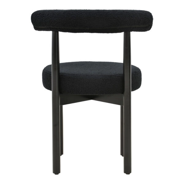 Καρέκλα Fenza  μαύρο μπουκλέ ύφασμα-πόδι ξύλο οξιάς σε μαύρη απόχρωση 60x54x75εκ