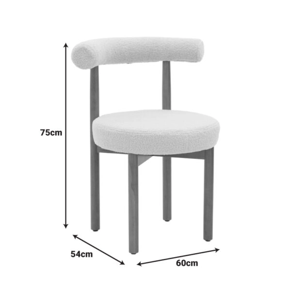 Καρέκλα Fenza  μαύρο μπουκλέ ύφασμα-πόδι ξύλο οξιάς σε μαύρη απόχρωση 60x54x75εκ