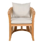 Πολυθρόνα Morani σκελετός teak ξύλο και ύφασμα σε φυσική απόχρωση 58x66x75εκ